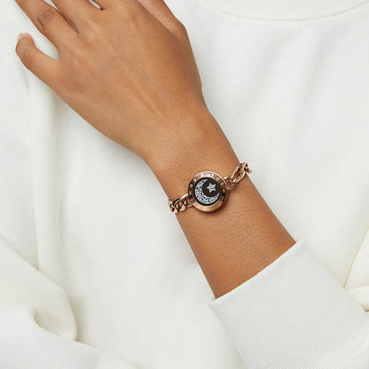 Sun & Moon Touch Bracelets with Figaro Chain