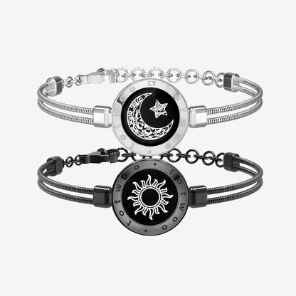 Sun & Moon Touch Bracelets with Snake Chain