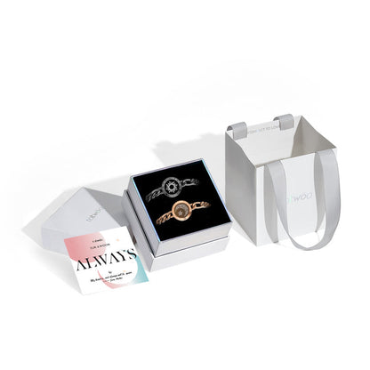 Sun & Moon Touch Bracelets with Figaro Chain