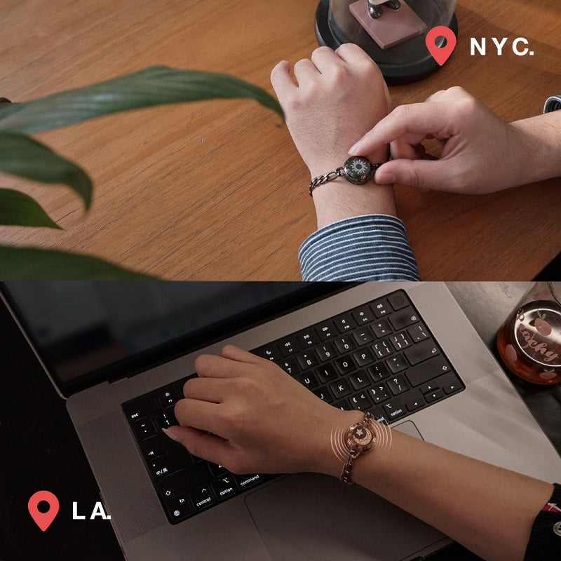 Sun & Moon Touch Bracelets with Figaro Chain